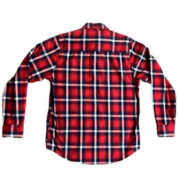 Kingsley Heath Red Plaid Muscle Fit Long Sleeve Button-Up Shirt - Men’s Sz Large - Picture 3 of 11